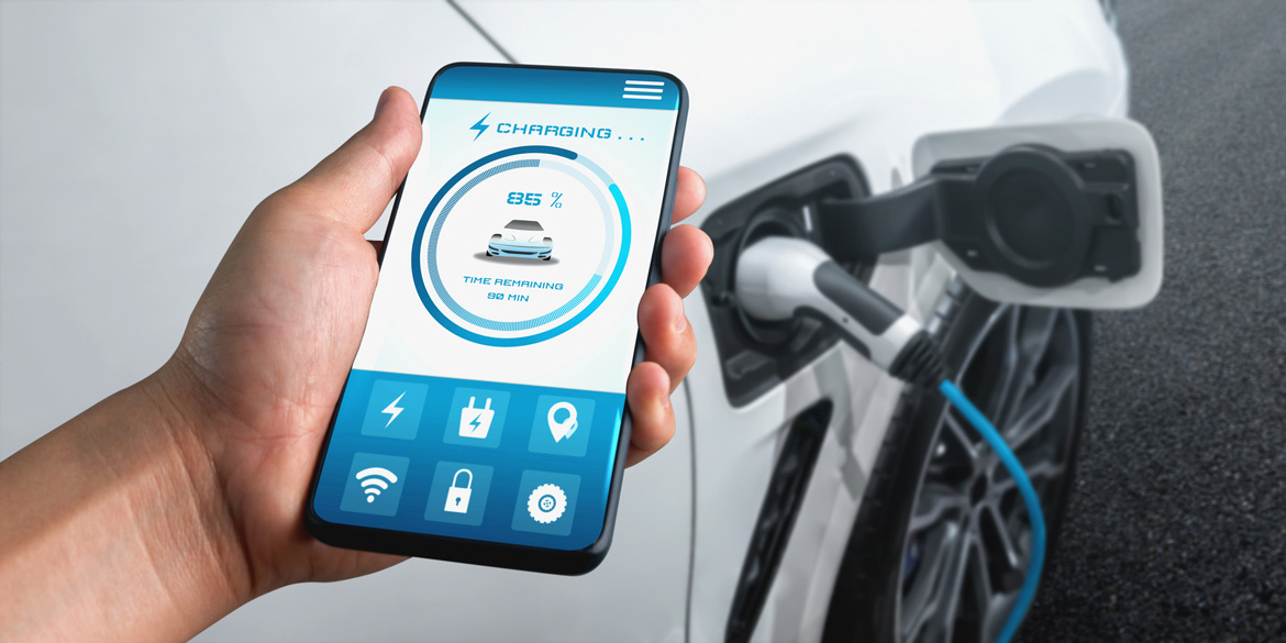 Charging Electric Car Mobile App